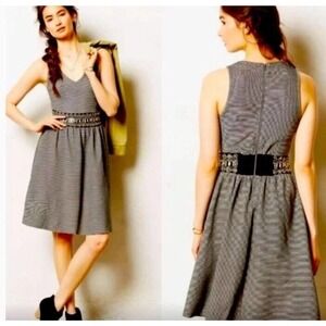 Anthropologie Dolan Womens Stretch T-Shirt Dress Bejeweled Waist Zip Back Sz S